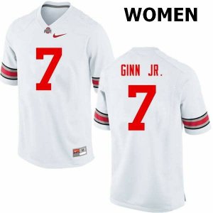 Women's Ohio State Buckeyes #7 Ted Ginn Jr. White Nike NCAA College Football Jersey Summer YZP0044UZ